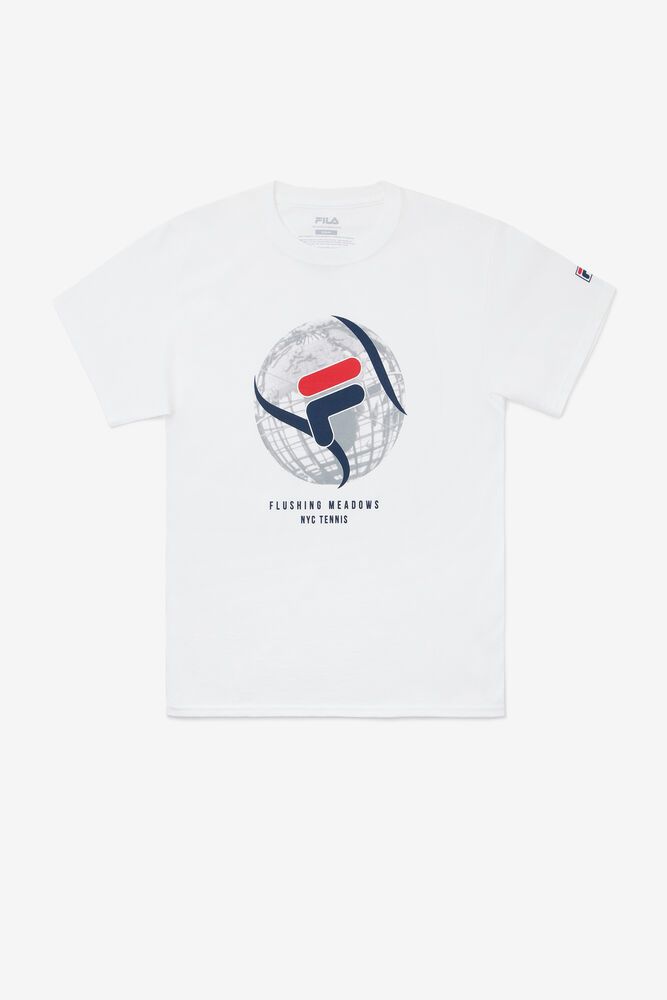 Fila T-Shirt Nyc Globe Mens White - India HMP-891652